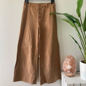 Mustard Seed Button Up Flare Pants | medium, brown